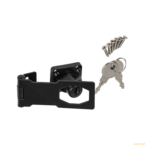 Zamkniecie, zamek na klucz WHK 1 / 95*30 / malowany na czarno