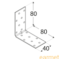 Kątownik montażowy KMP 7 /  80x80x40x1,5 / op=20 szt. ze wzmocnieniem