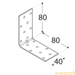 Kątownik montażowy KMP 7 /  80x80x40x1,5 / op=20 szt. ze wzmocnieniem