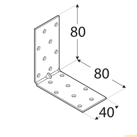 Kątownik montażowy KMP 7 /  80x80x40x1,5 / op=20 szt. ze wzmocnieniem