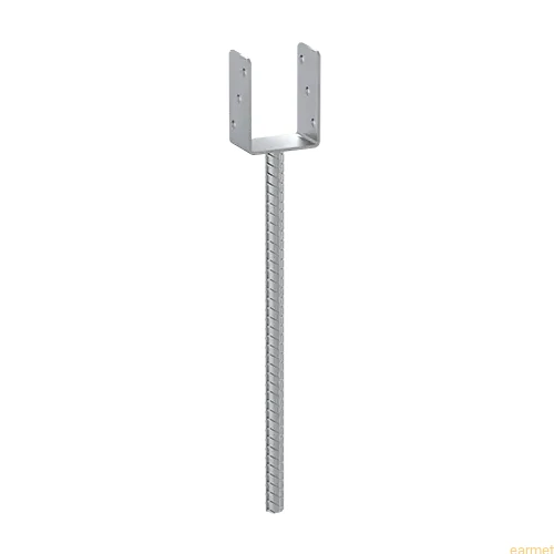 Podstawa słupa PS 100U/500 / 101x264x124 z wydłuzonym prętem do wmurowania