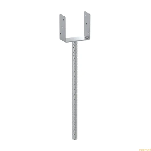 Podstawa słupa PS 120U/500 / 121x264x124 z wydłużonym prętem do wmurowania