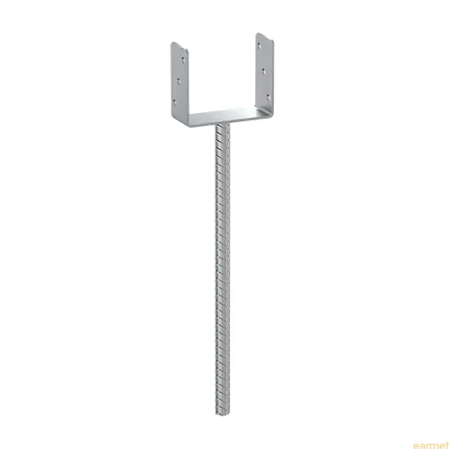 Podstawa słupa PS 140U/500 / 141x264x124 z wydłużonym prętem do wmurowania