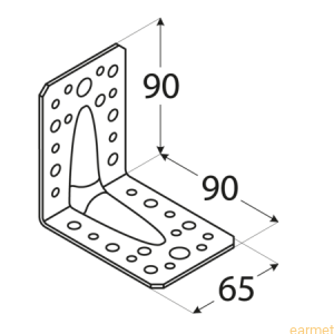 Kątownik z przetłoczeniem KP 1 / 90x90x65x2,5 / op=20 szt.