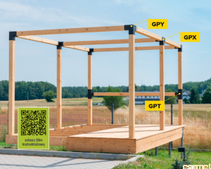 Łącznik belki kwadratowej GPY 90 / 92x185x182x1,5 / czarny