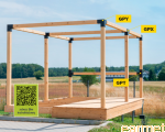 Łącznik belki kwadratowej GPY 100 / 102x206x202x2,0 / czarny