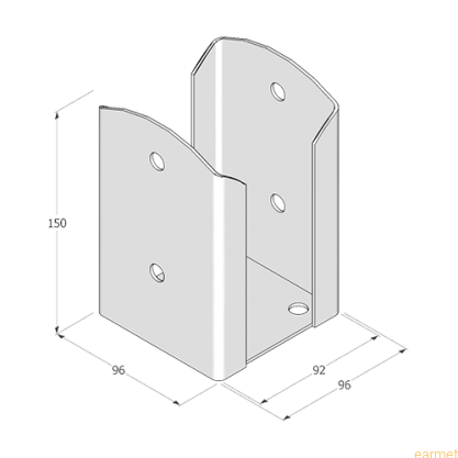 Podstawa słupa PSPW 90 / 92x150x2,0 /
