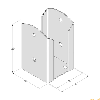 Podstawa słupa PSPW 90 / 92x150x2,0 /