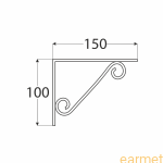 Wspornik ornamentowy WOP 150 / 150x100mm / biały / op=2szt