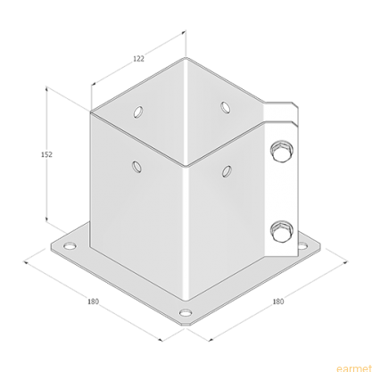 Podstawa słupa PSPA 120 / 122x150x2,0 /