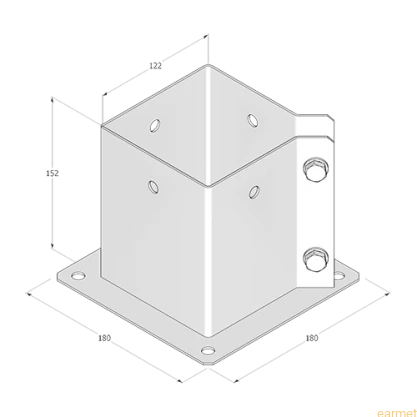 Podstawa słupa PSPA 120 / 122x150x2,0 /