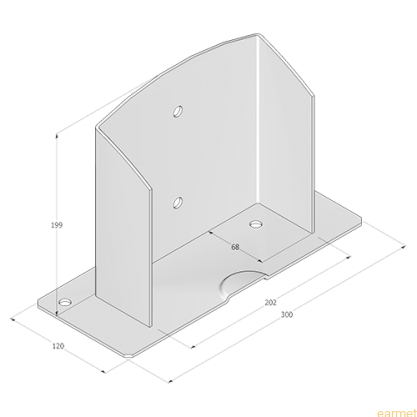 Podstawa słupa PSD 200 / 202x200x3,0 / 1 szt