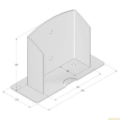 Podstawa słupa PSD 200 / 202x200x3,0 / 1 szt
