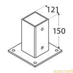 Podstawa słupa PSP 120 / 121x180x2,0 / CZARNA
