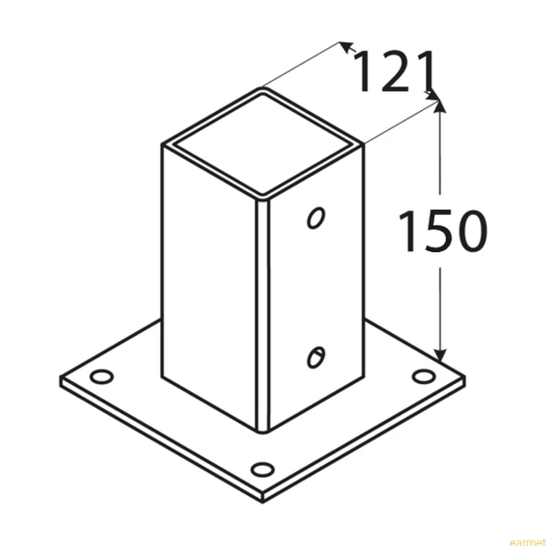 Podstawa słupa PSP 120 / 121x180x2,0 / CZARNA