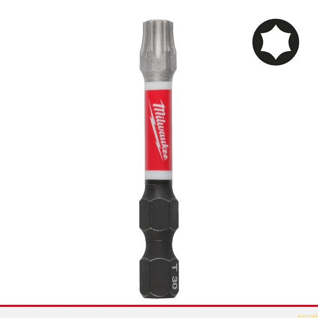 Bity udarowe do wkrętarki TORX TX30 50mm 1/4" SHOCKWAVE MILWAUKEE