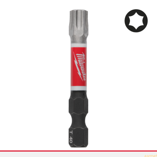 Bity udarowe do wkrętarki TORX TX40 50mm 1/4" SHOCKWAVE MILWAUKEE