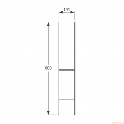 Podstawa słupa PSH 140 / 141x600x6,0 /
