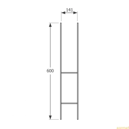 Podstawa słupa PSH 140 / 141x600x6,0 /