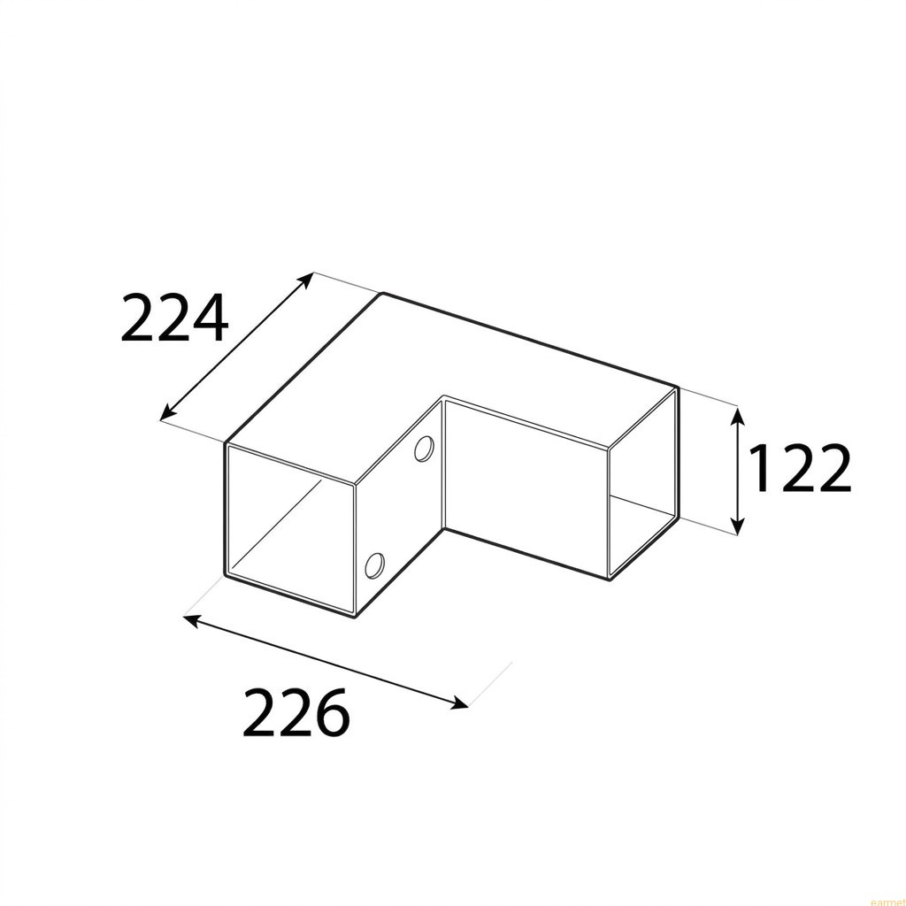 Łącznik belki kwadratowej GPL 120 / 122x226x224x2,0 / czarny