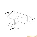 Łącznik belki kwadratowej GPL 120 / 122x226x224x2,0 / czarny
