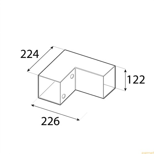 Łącznik belki kwadratowej GPL 120 / 122x226x224x2,0 / czarny