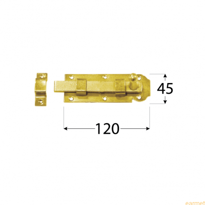 Zasuwka z ryglem płaskim prosta W 120 / 120x45x6,0 /