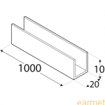Profil ALU / PC 11 / 20x10x1000x2,0 / 8szt