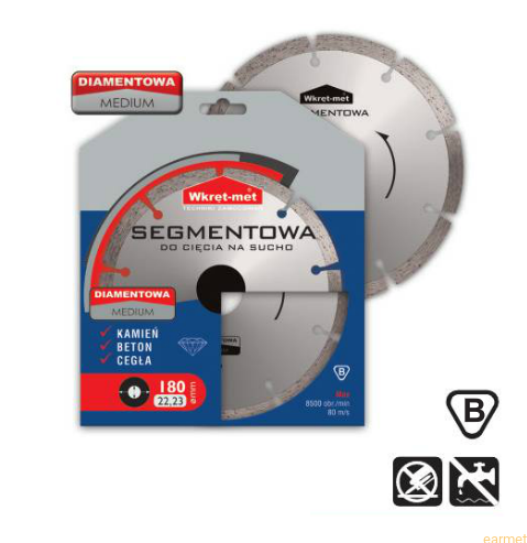 Tarcza diamentowa Segmentowa Medium do cięcia na sucho / TDS-M 125x1,9x22