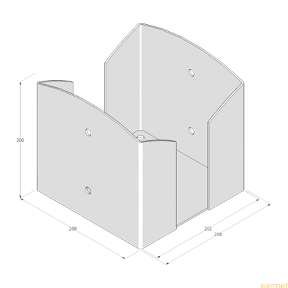 Podstawa słupa PSPW 200 / 202x200x3,0 /