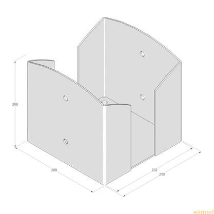 Podstawa słupa PSPW 200 / 202x200x3,0 /