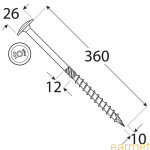 Wkręt ciesielski CT / 10x360 / TX-40