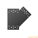 Łącznik ozdobny kątowy 45° SDLPE / 155x176x85x2,5 / PRAWY