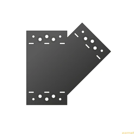 Łącznik ozdobny kątowy 45° SDLPE / 155x176x85x2,5 / PRAWY