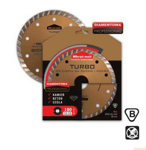 Tarcza diamentowa Turbo Professional do ciecia na sucho lub mokro / TDT-P 115x1,8x22