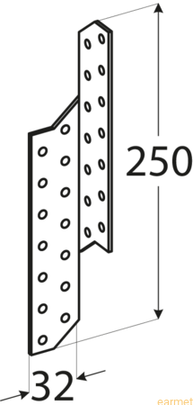 Łącznik krokwiowy LK 5 / 250x32 / op=20 szt.  - lewy