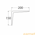 Wspornik półki stalowy WS 200 / 200x150mm / szary / op=2szt