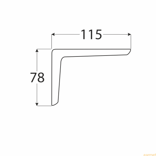 Wspornik z osłoną plastikową WSPP 115 / 115x78x25mm / biały malowany / op=2szt