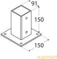 Podstawa słupa PSP 090 / 91x150x150 /