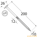 Wkręt ciesielski CT / 10x200 / TX-40