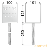 Podstawa słupa PSS 100 / 101x125x100x250 /