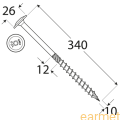 Wkręt ciesielski CT / 10x340 / TX-40