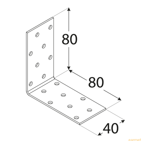Kątownik montażowy KM 7 / 80x80x40x2,0 / op=20 szt.