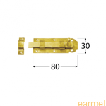 Zasuwka z ryglem płaskim prosta W 80 / 80x30x2,5 /