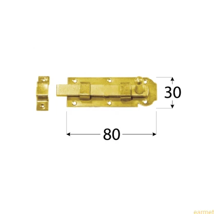 Zasuwka z ryglem płaskim prosta W 80 / 80x30x2,5 /