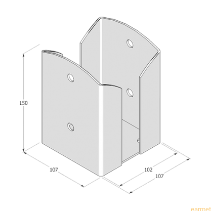 Podstawa słupa PSPW 100 / 102x150x2,5 /