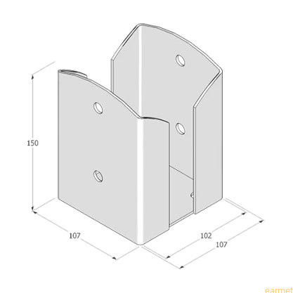 Podstawa słupa PSPW 100 / 102x150x2,5 /