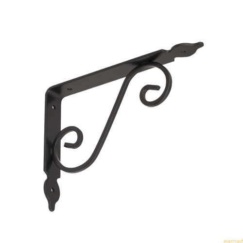 Wspornik ornamentowy kuty WOZ 190 / 190x140 mm / czarny / op=2 szt