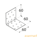 Kątownik montażowy KMP 5 /  60x60x60x1,5 / op=20 szt. ze wzmocnieniem