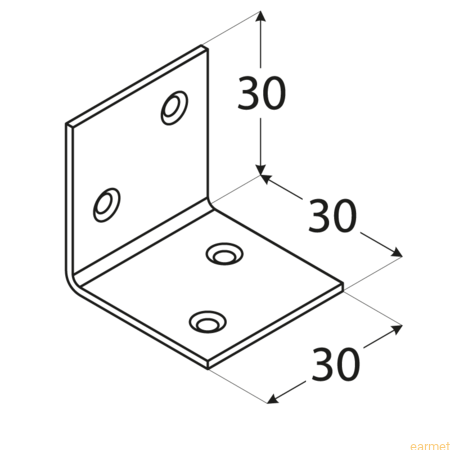 Kątownik szeroki KS 1 / 30x30x30 / op=50 szt.